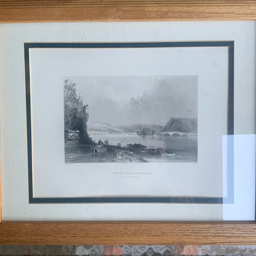 Antique Bartlett print, Pennsylvania Susquehanna River.